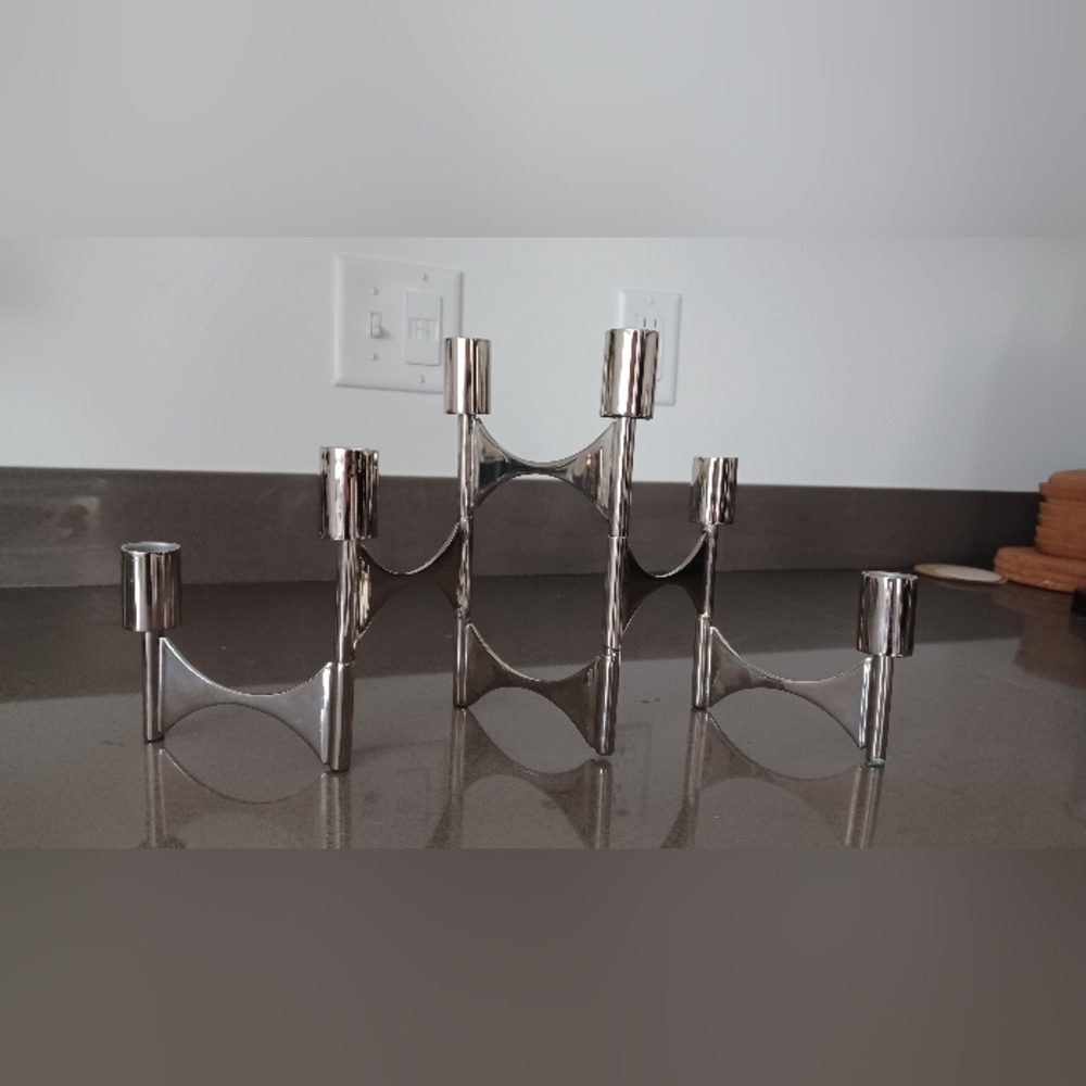 70s-style folding candle holder